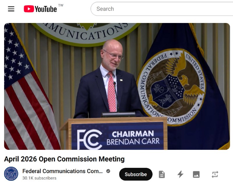 FCC 表决撤销中资运营商的一揽子授权之提议本次会议（Open Commission Meeting on Apr 30）目的是堵住之前的执法漏洞