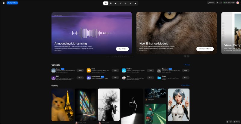 #创意 #AIKrea.ai 是一个提供 AI 驱动工具的网站，用于图像和视频的生成、编辑和增强