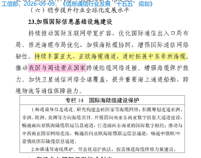 工信部发《信息通信行业发展“十五五”规划》【人民日报消息】工业和信息化部发布《信息通信行业发展“十五五”规划》提出